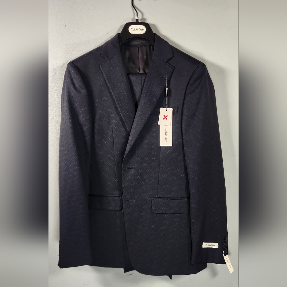 Calvin Klein dark blue Slim Fit 2 piece suit